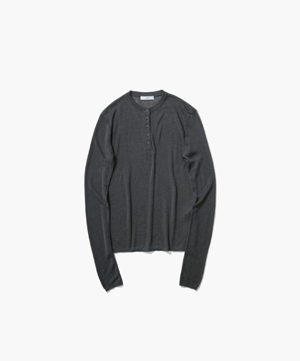 ATON TENCEL SILK CIRCULER RIB | ヘンリーネックセーター 