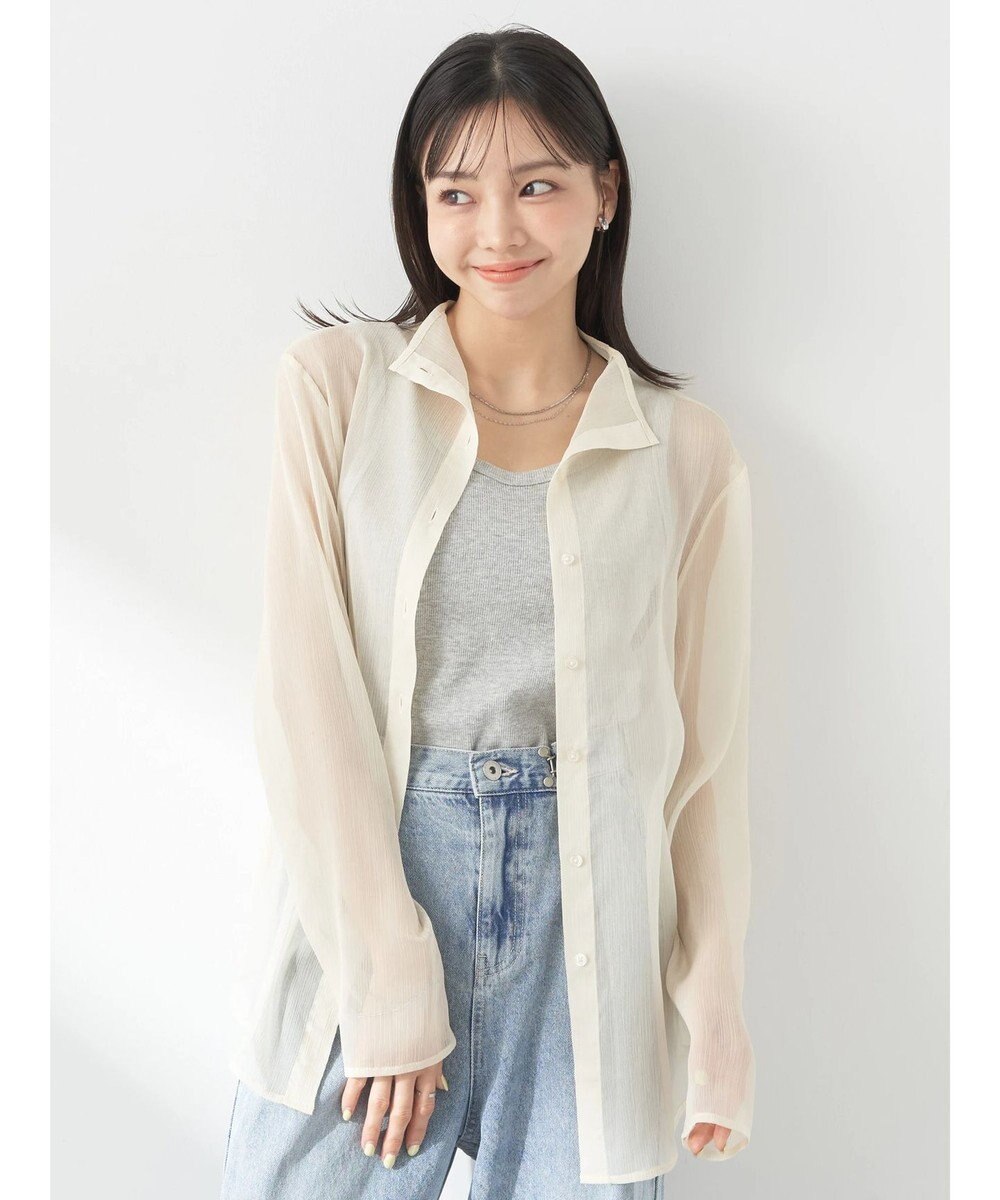 earth music&ecology シアーハイネックシャツ 