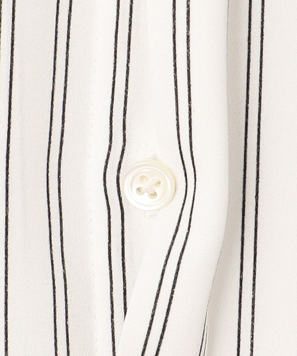 J.PRESS LADIES 【洗える】 バックサテンランダムストライプ バンドカラー ブラウス 