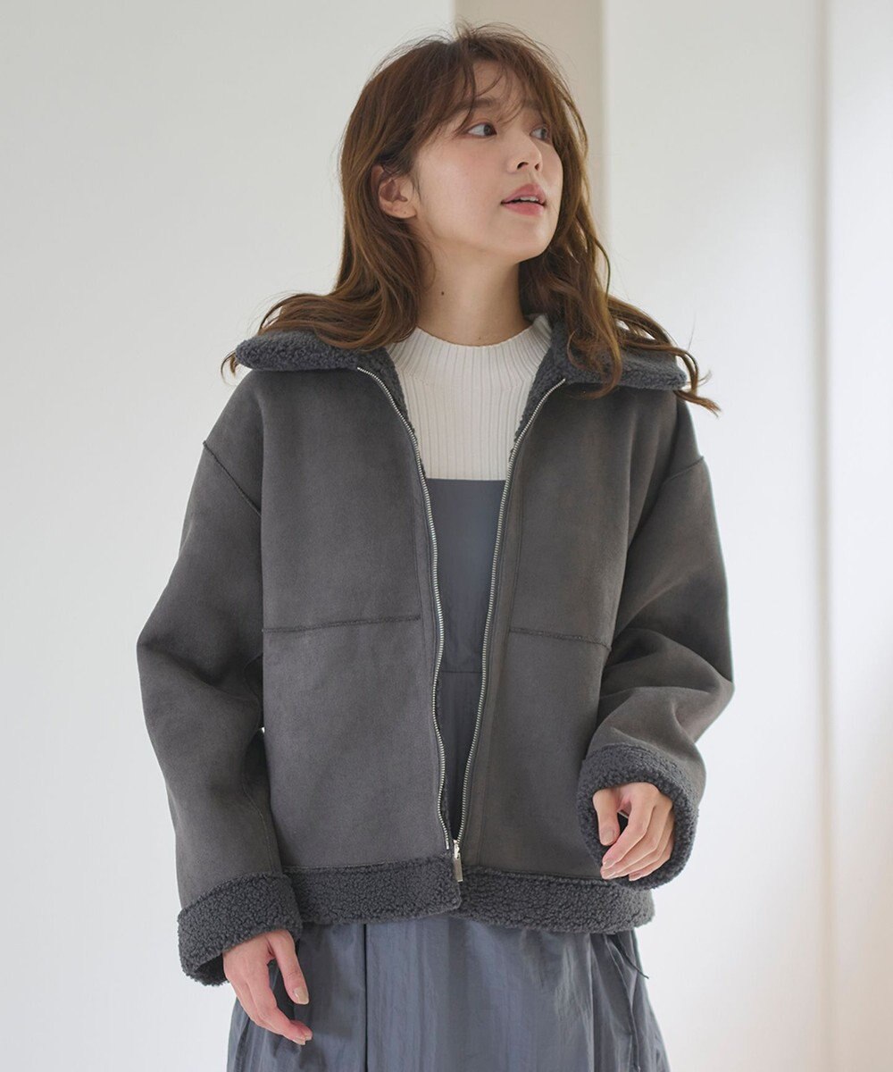 Feroux リバーシブル ムートンボアコート 