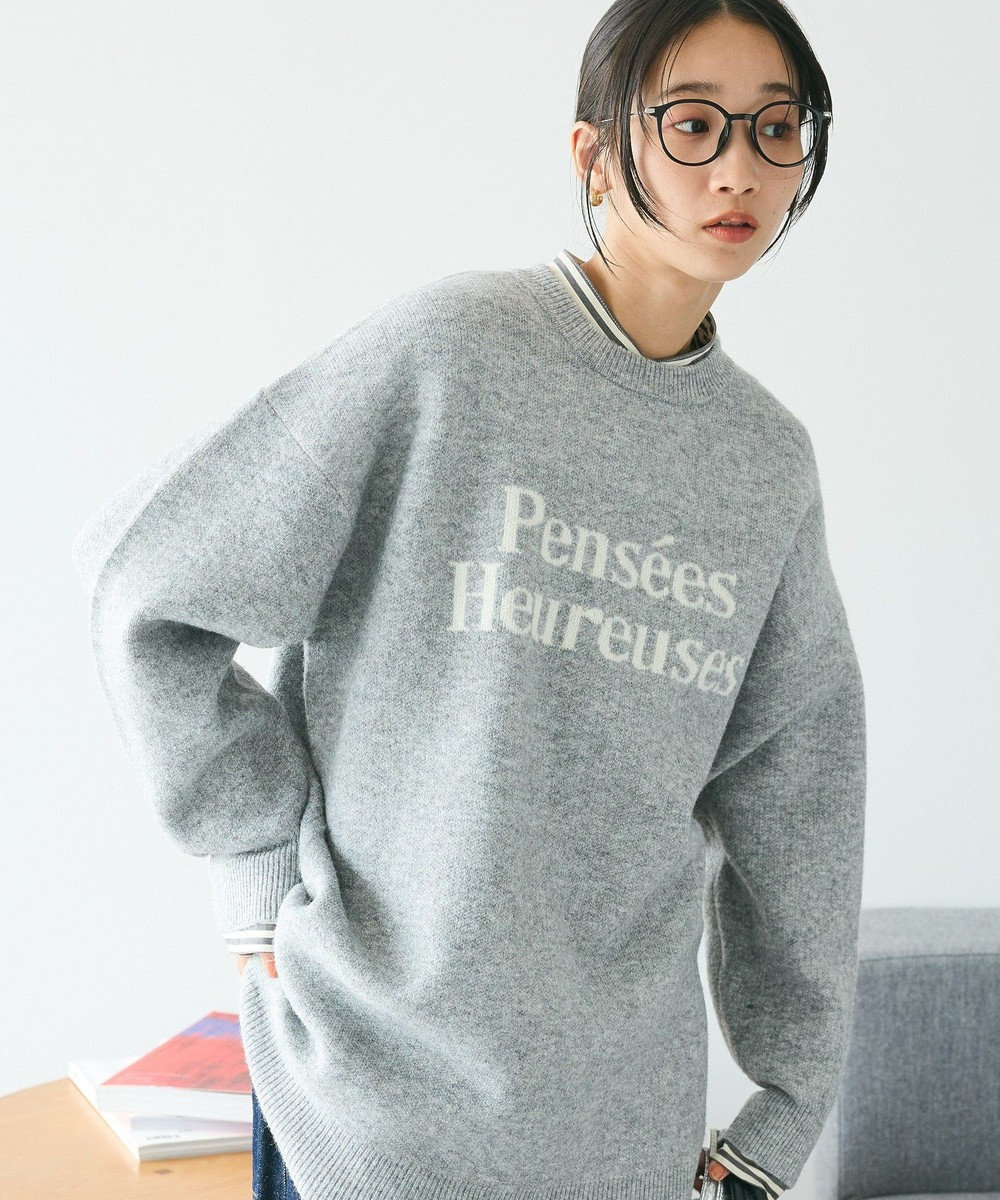 CRAFT STANDARD BOUTIQUE ロゴジャガードニットチュニック Gray