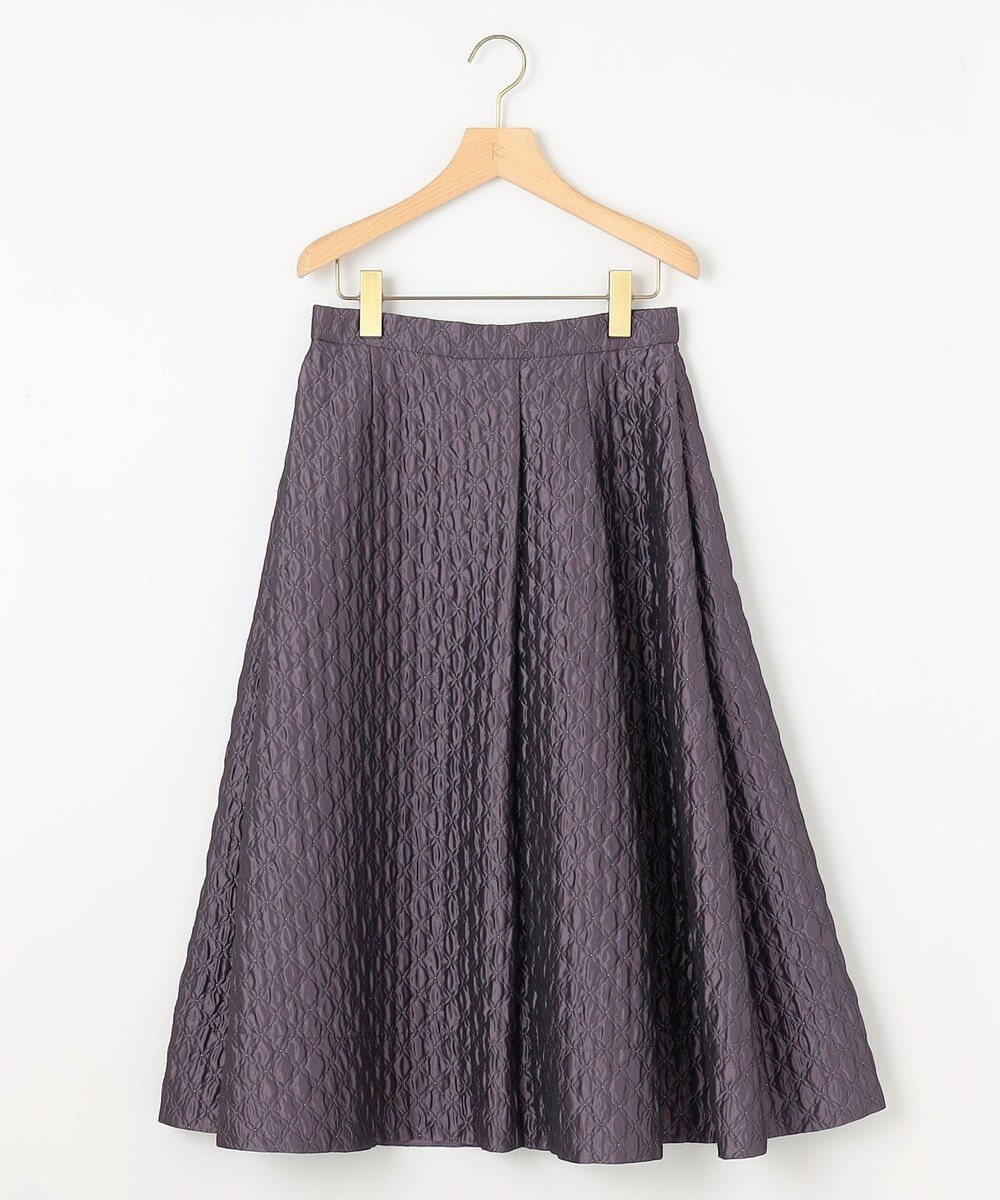 組曲 ジオメトリックフラワージャガード フレアスカート 