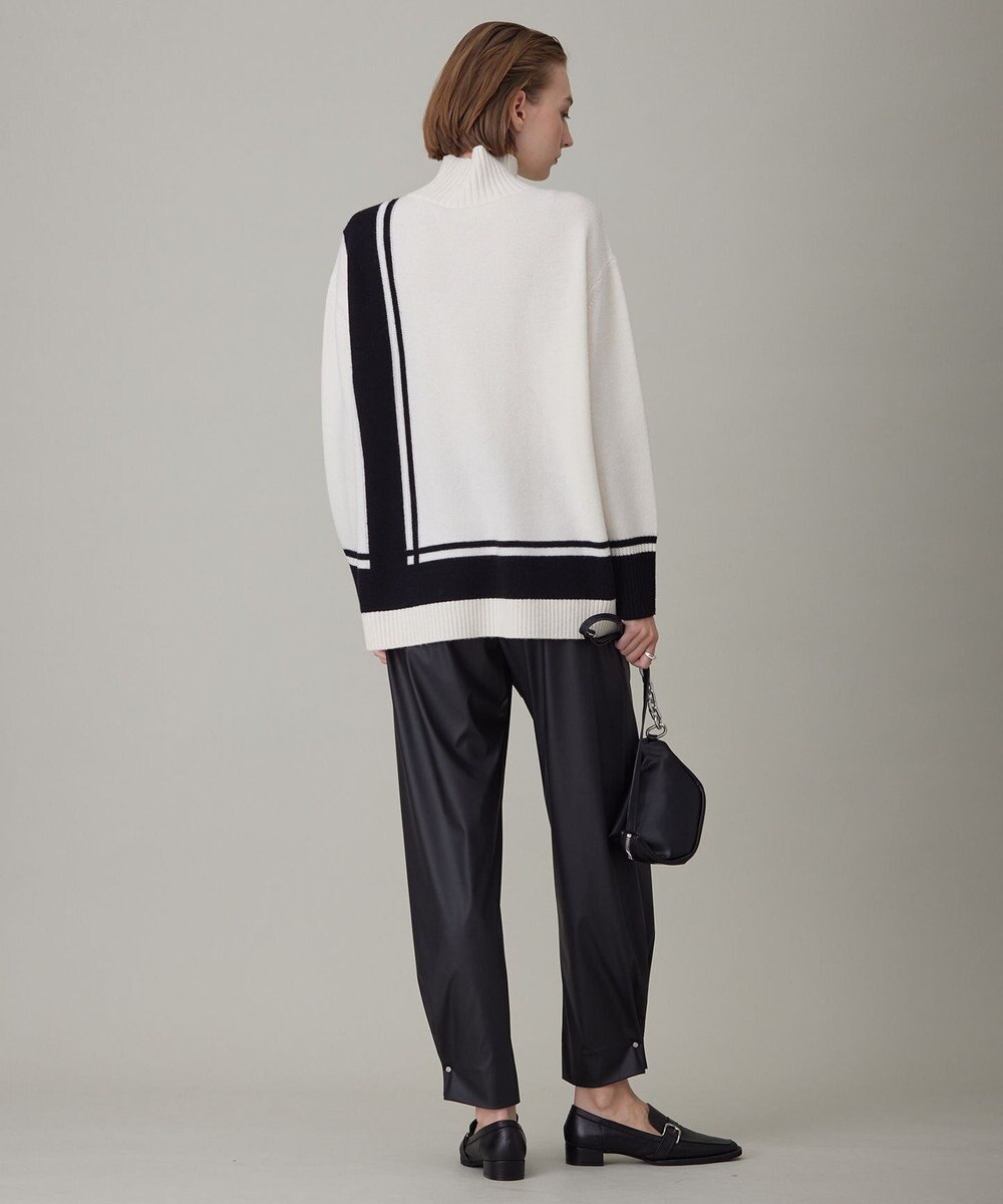 ICB 【洗える】 ソフトカシミヤミックス ライン柄ニット 