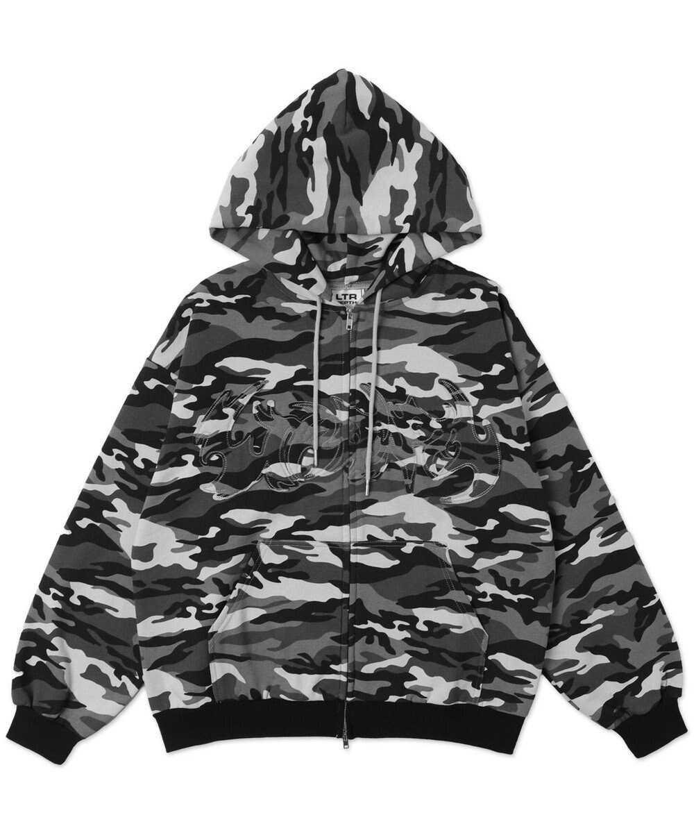 WEGO 【ユニセックス着用ITEM/MLサイズ展開】カモフラグラフィックZIPパーカー 