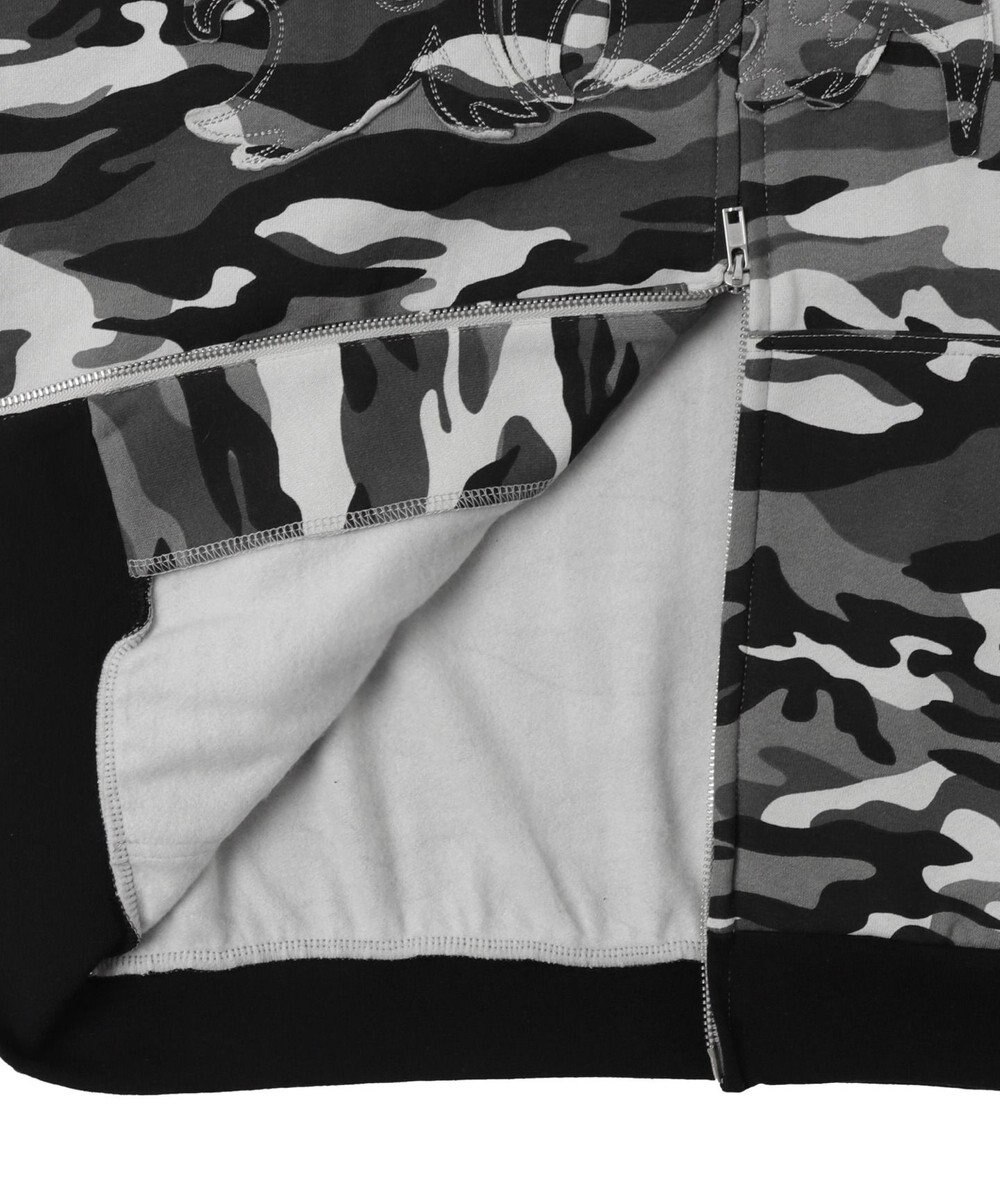 WEGO 【ユニセックス着用ITEM/MLサイズ展開】カモフラグラフィックZIPパーカー 