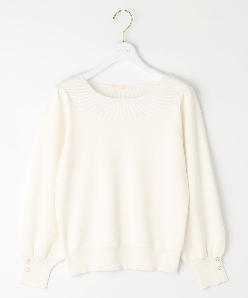 ANY SIS L 【洗える】フラワーモイスチャー ニット 