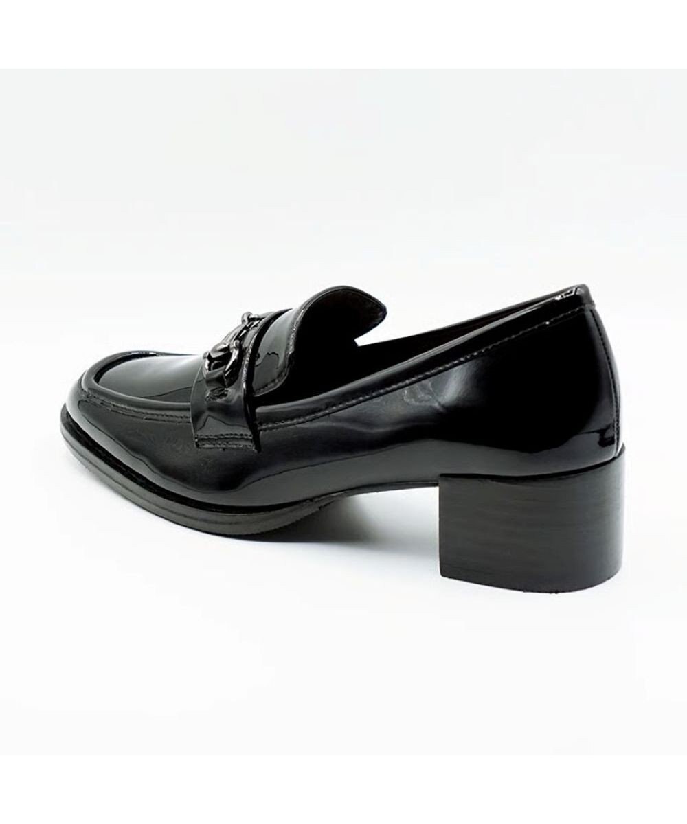 APOM イタリアンレザー ブロックヒールビットローファー45 