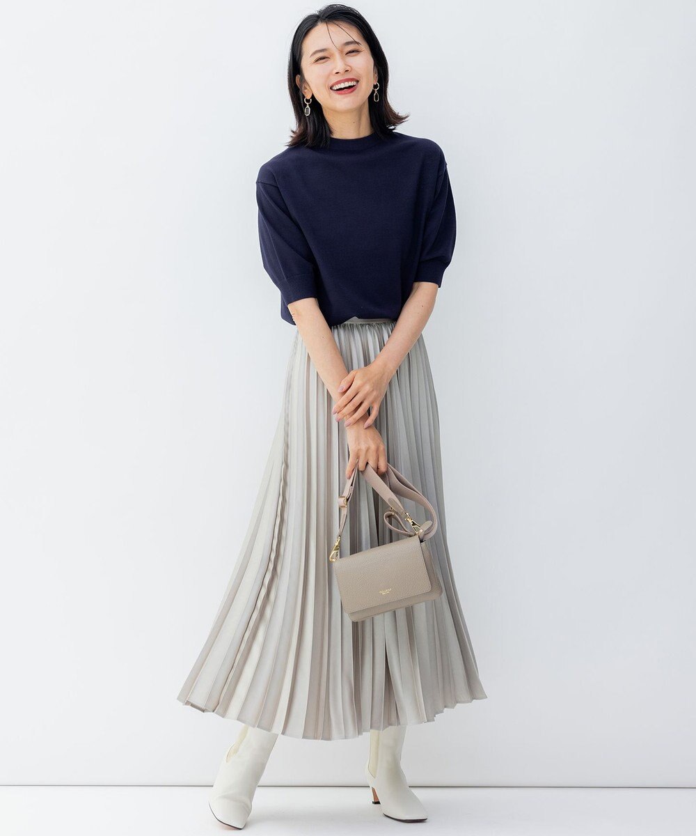 23区 【洗える/アンサンブル対応】ヴィスコースストレッチ 半袖 ニット 