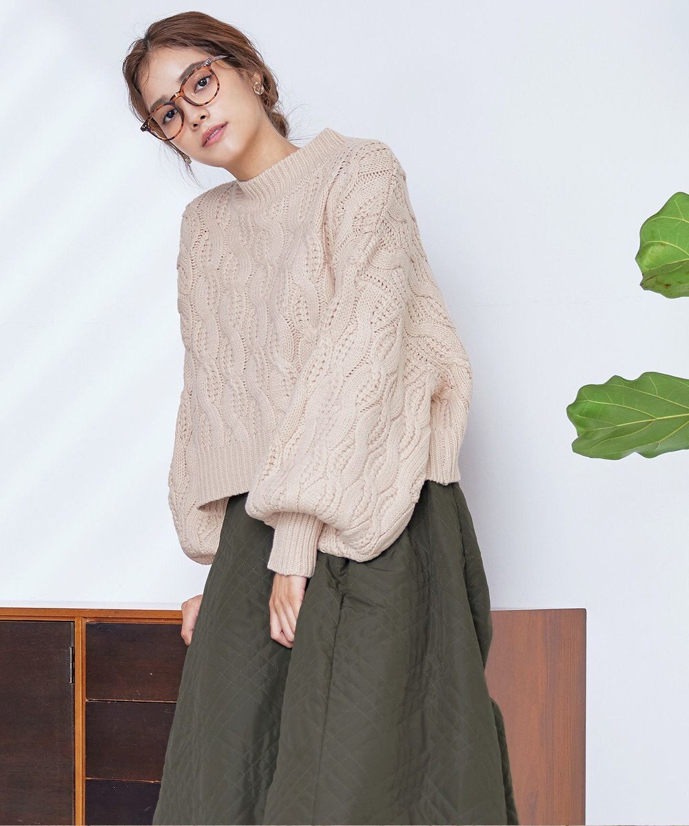 Tiaclasse 【洗える】ケーブルニットプルオーバー 