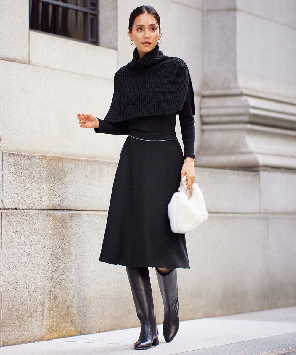 自由区 【洗える】ウールブレンドバルキー ネックウォーマー 