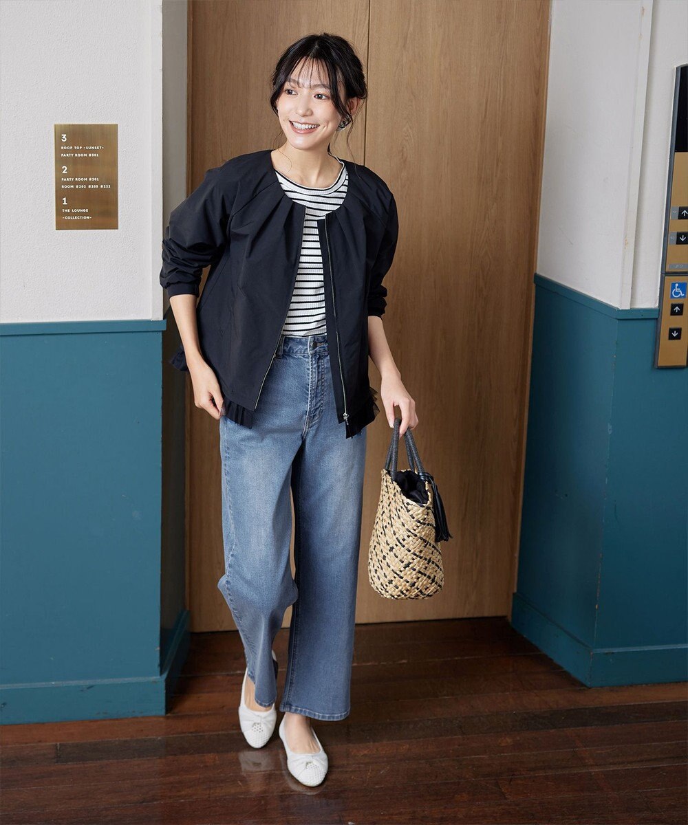 Tiaclasse 【安田美沙子さん/小倉優子さん着用】【洗える】ストレッチワイドデニム 