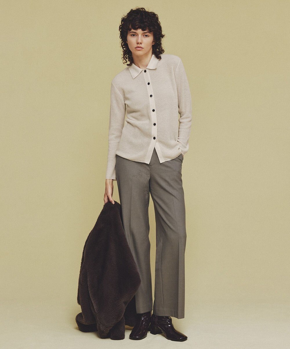 UNFILO ファインアルパカ 襟付きカーディガン 