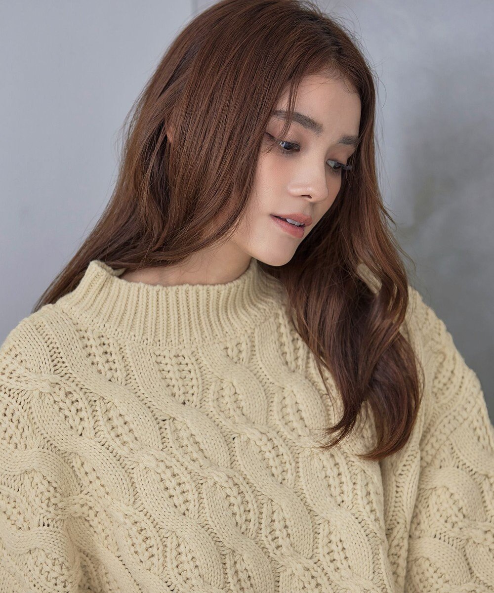 Tiaclasse 【洗える】ケーブルニットプルオーバー 