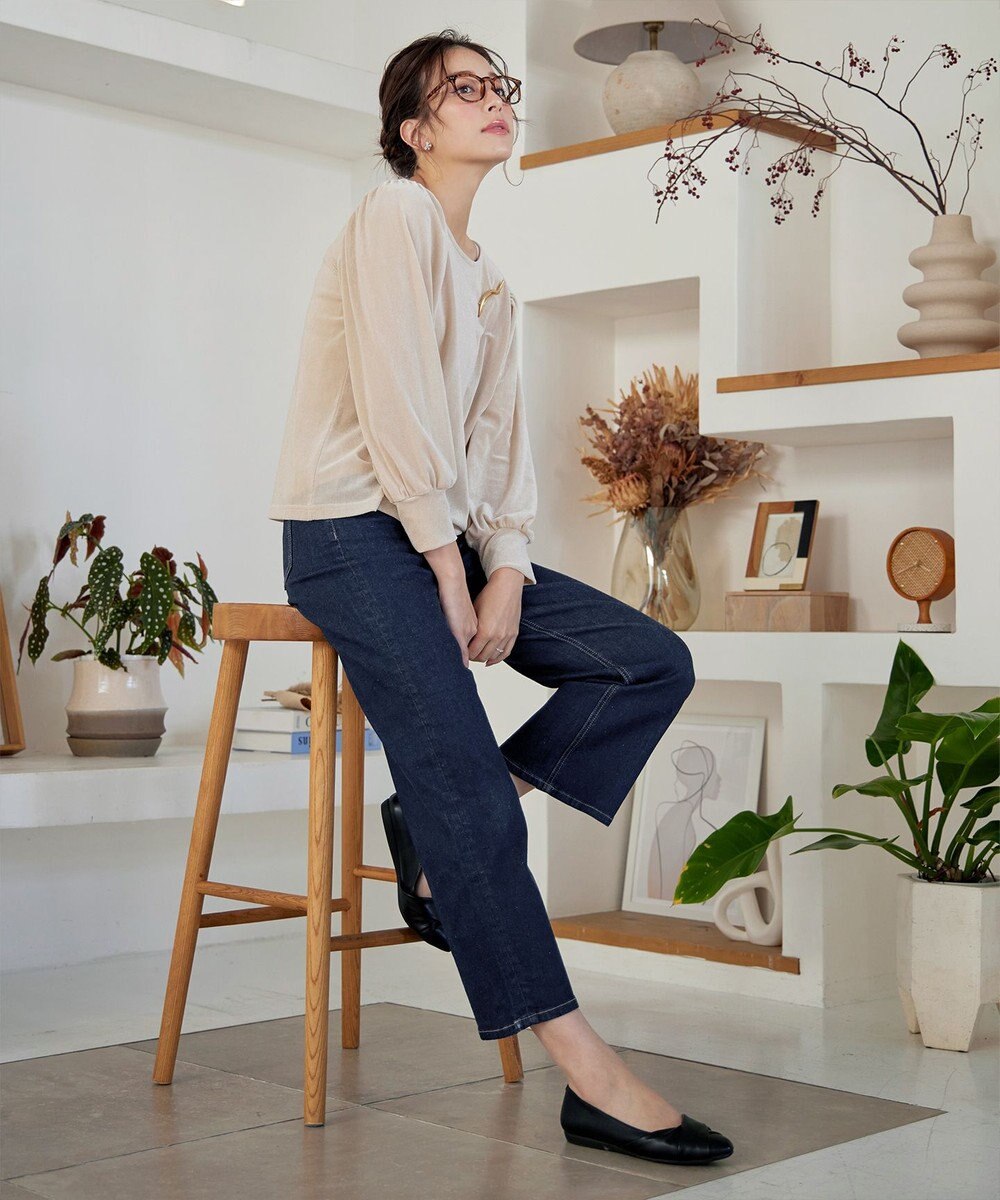 Tiaclasse 【安田美沙子さん/小倉優子さん着用】【洗える】ストレッチワイドデニム 