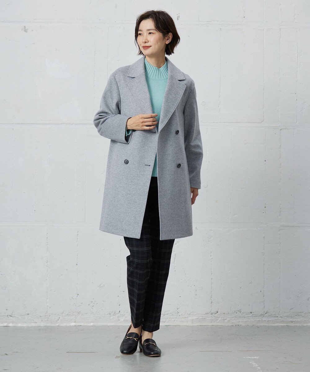 J.PRESS LADIES L Super150sAZAMIビーバー Pコート 