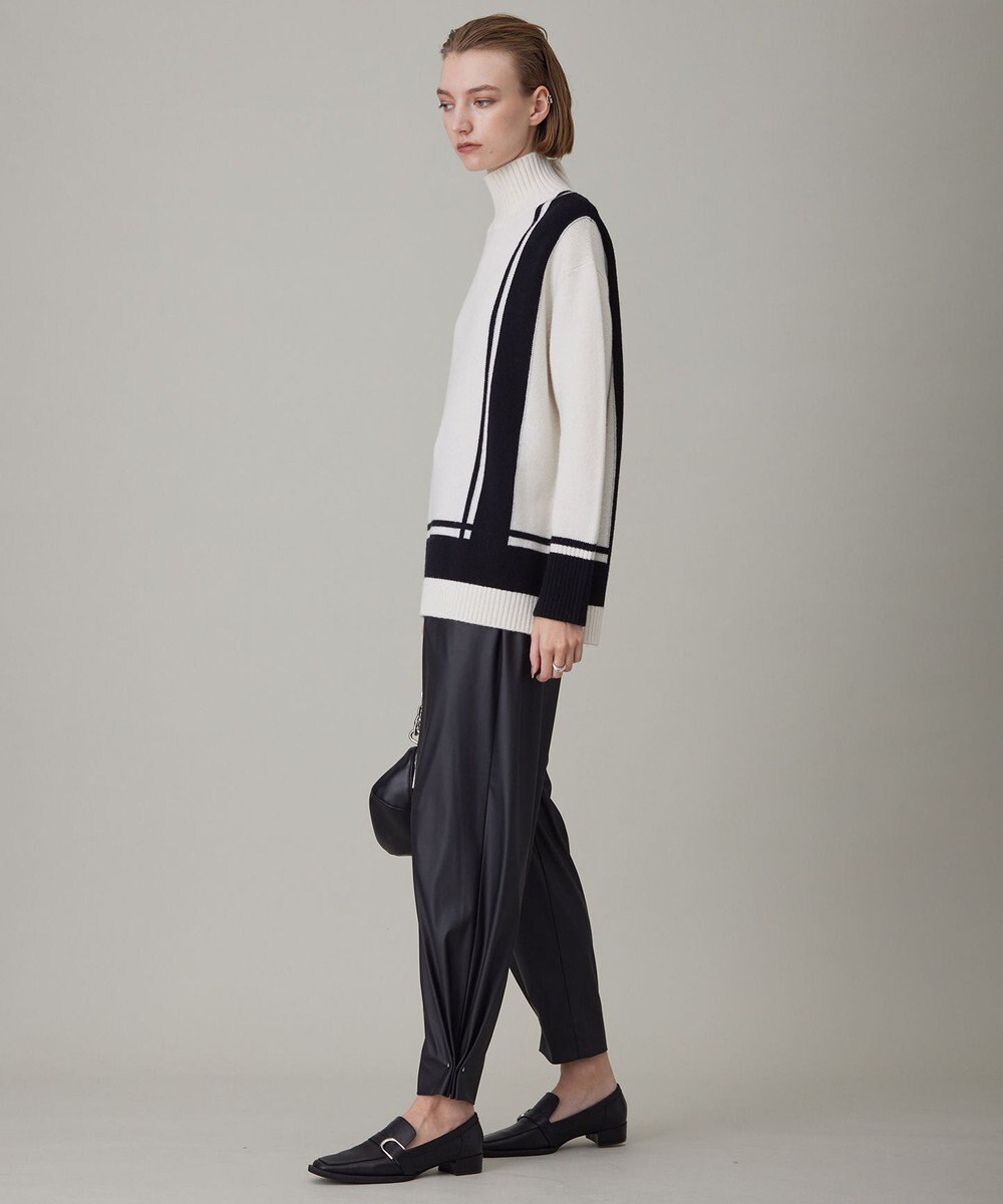 ICB 【洗える】 ソフトカシミヤミックス ライン柄ニット 