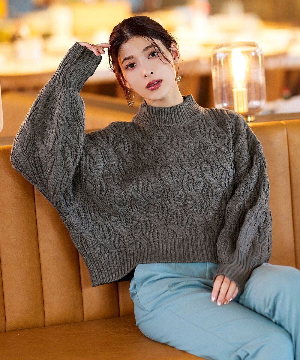 Tiaclasse 【洗える】ケーブルニットプルオーバー 