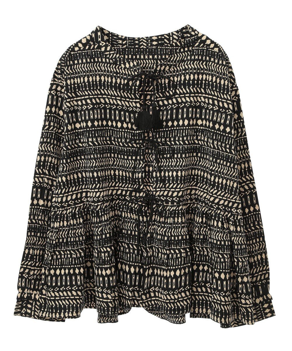 CRAFT STANDARD BOUTIQUE フリンジ紐付ペプラムブラウス 