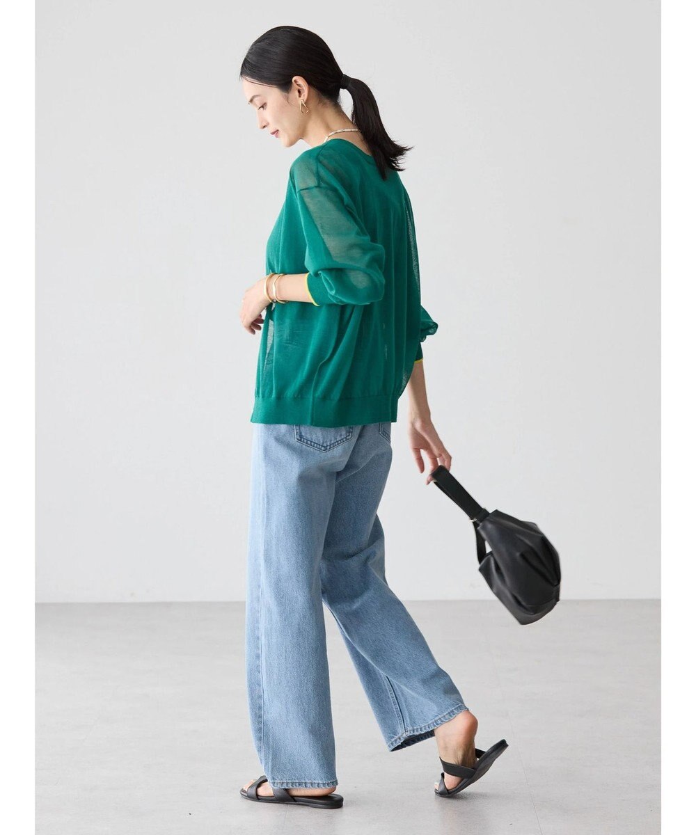 AMERICAN HOLIC バイカラーシアーニットカーディガン 