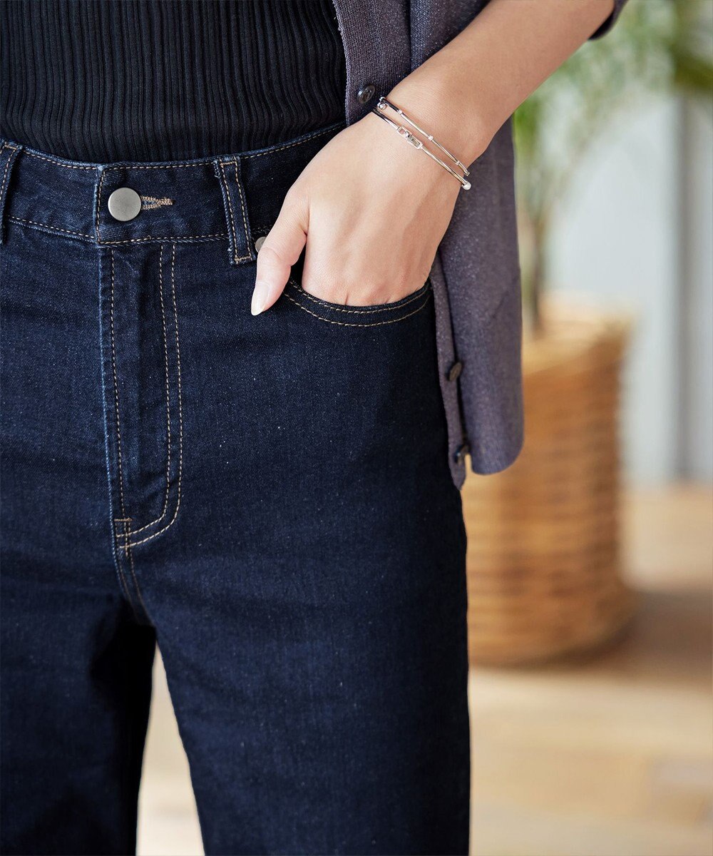 Tiaclasse 【安田美沙子さん/小倉優子さん着用】【洗える】ストレッチワイドデニム 