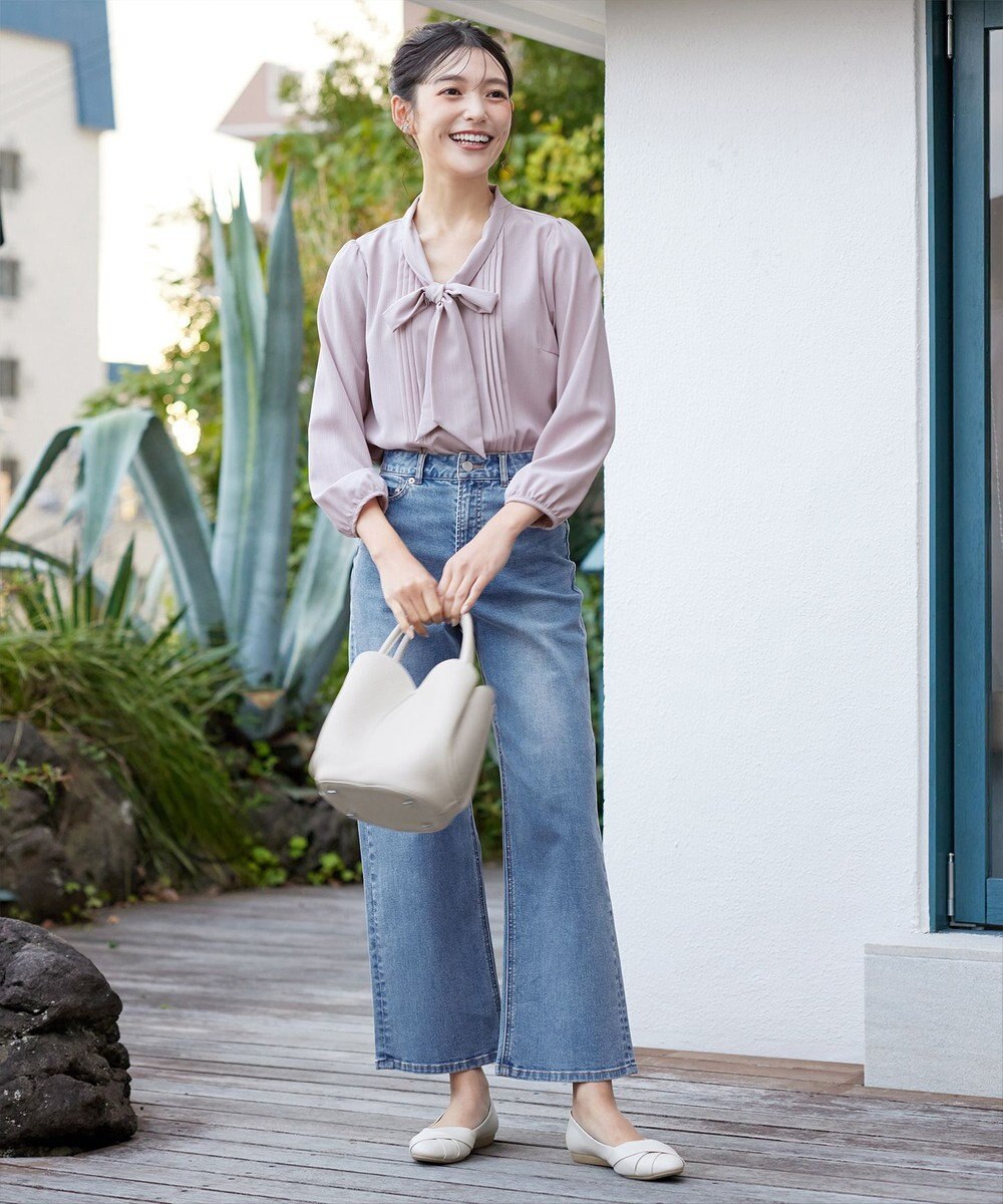 Tiaclasse 【安田美沙子さん/小倉優子さん着用】【洗える】ストレッチワイドデニム 