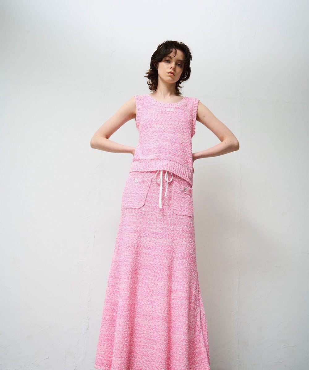 GRACE CONTINENTAL ネップツイードニットノースリーブ 