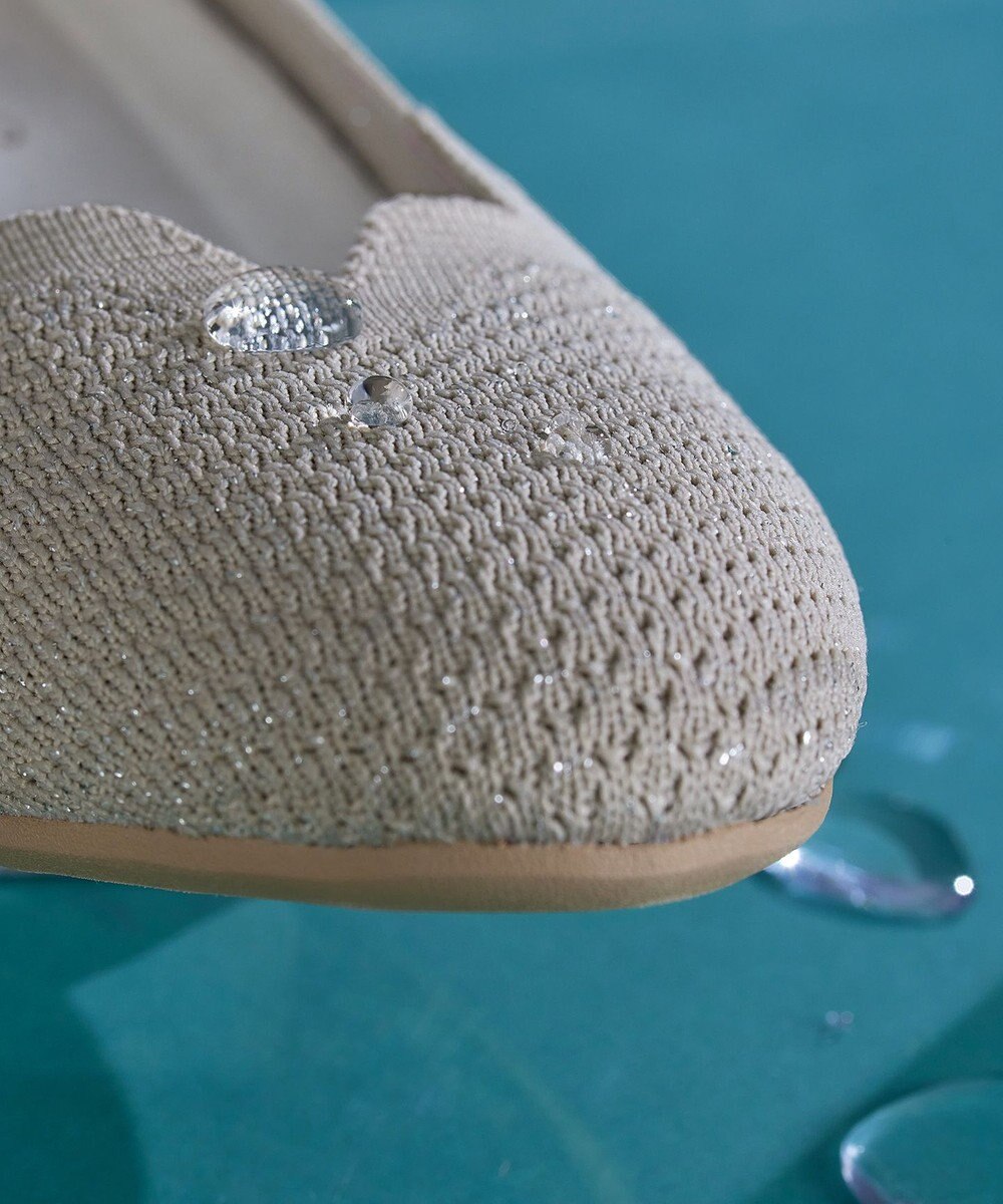 Tiaclasse 【洗える/撥水】スカラップニットフラットパンプス 