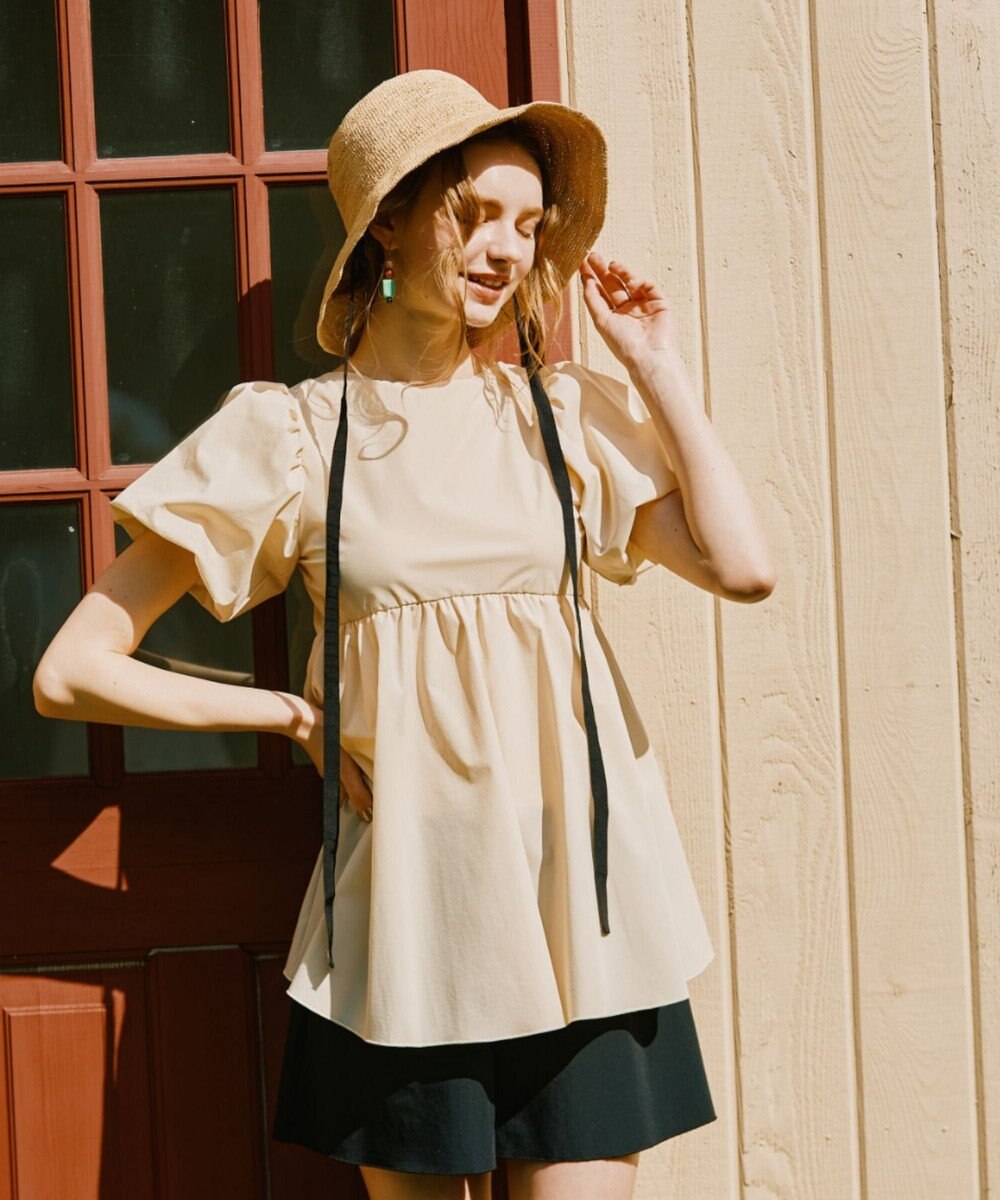 San-ai Resort（三愛水着楽園） 【UPF50＋】　パフスリーブキュロット3点セット　9M・11L　【San-ai Resort（サンアイリゾート）】 