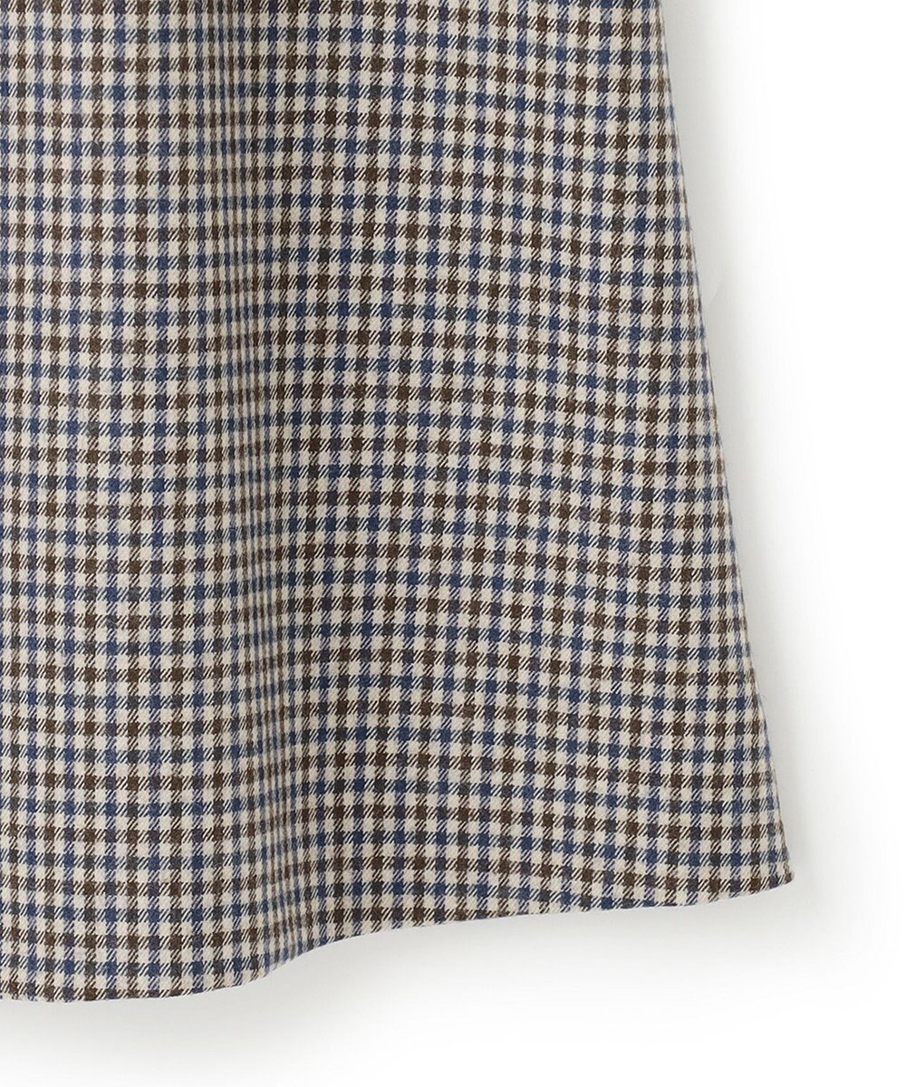 23区 ウールミルドストレッチ チェック フロントタックAラインスカート 