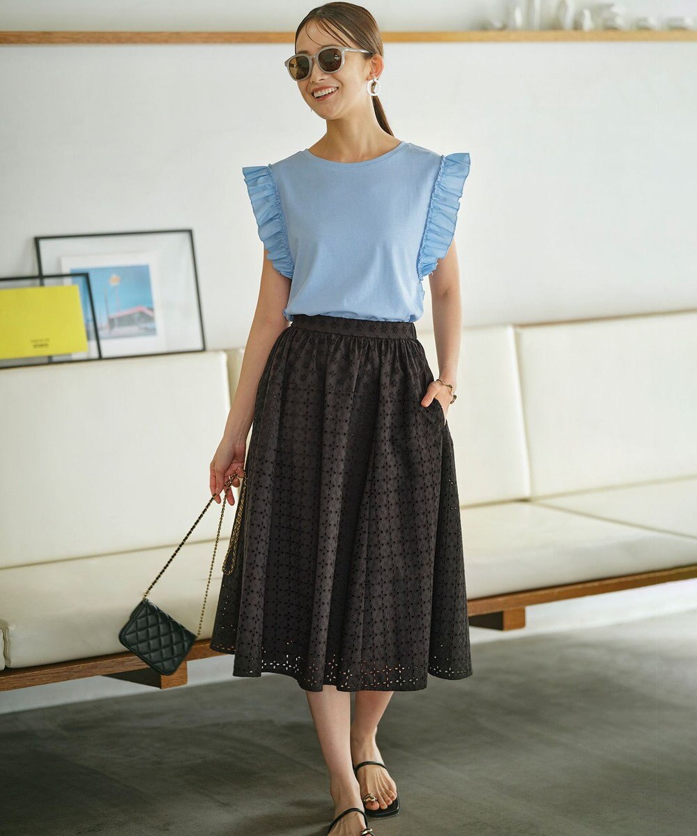 組曲 S 【WEB限定】エンブロイダリーレース フレアスカート 