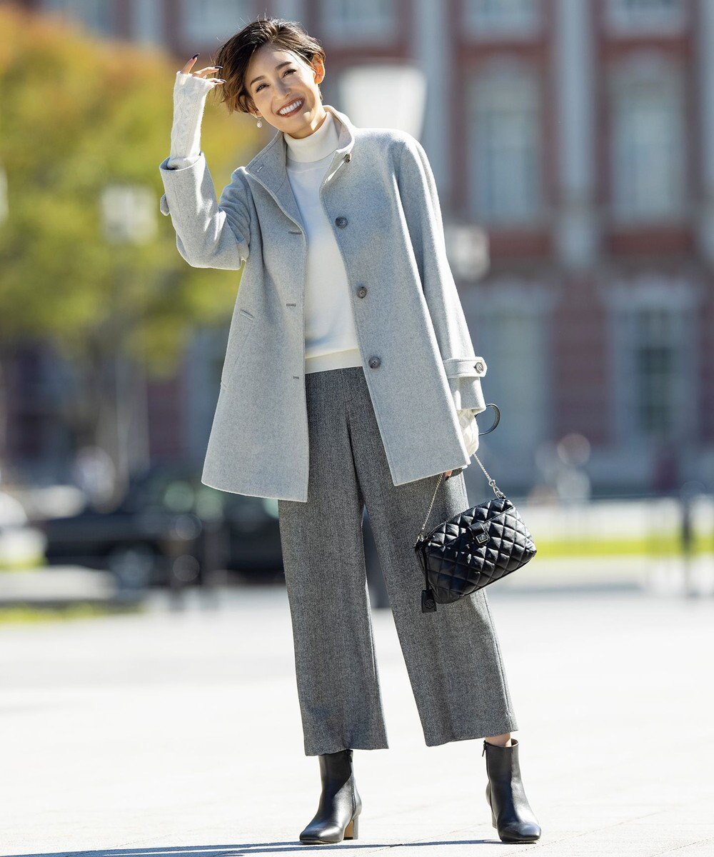 J.PRESS LADIES L ショートビーバー スタンドカラー コート 