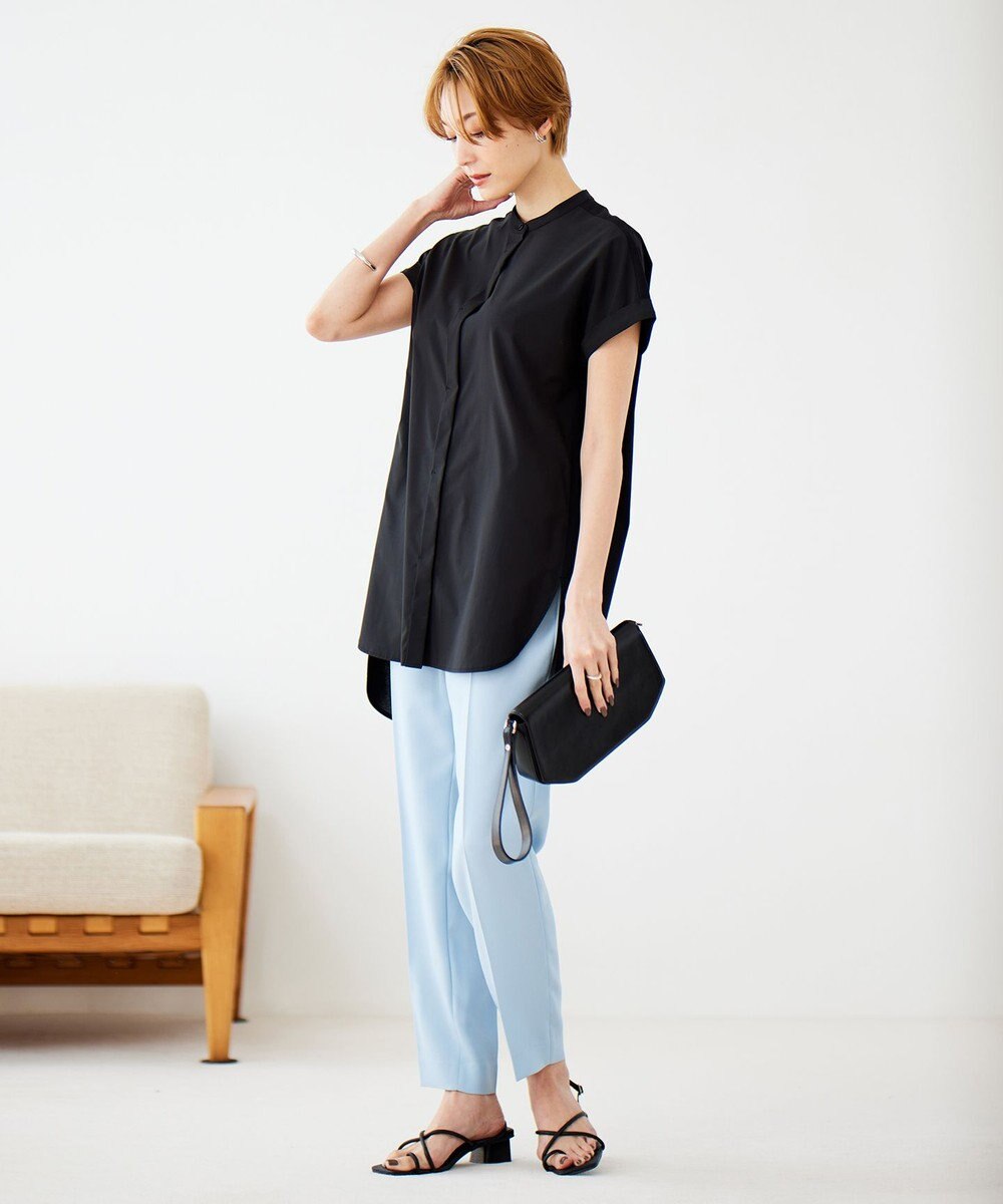 ICB 【接触冷感・UVケア・速乾・洗える】FluidBackSatin ドロストパンツ 