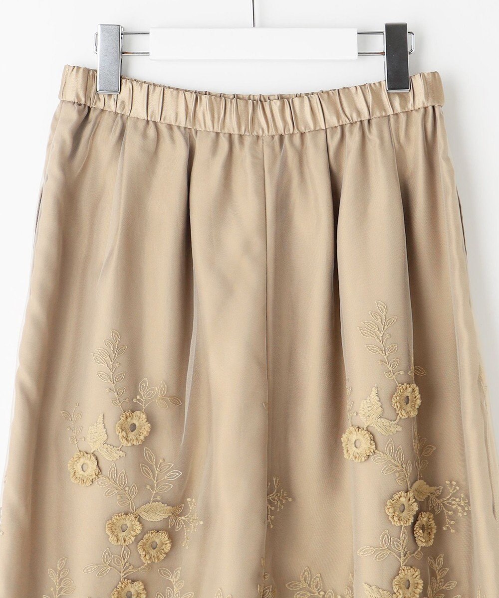 自由区 S 【洗える】フローティングエンブロイダリー スカート 