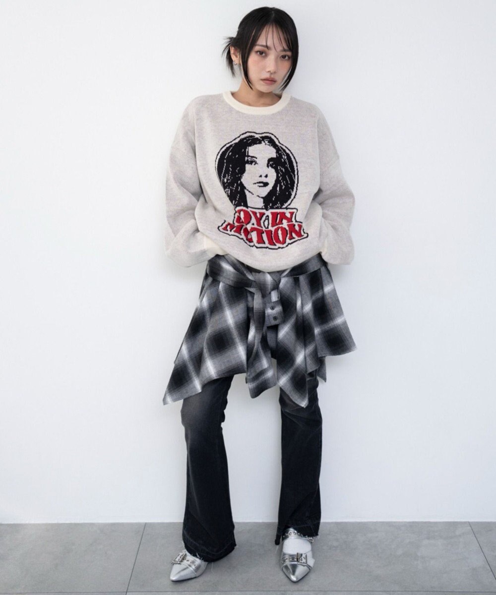 WEGO グラフィックニットプルオーバー 