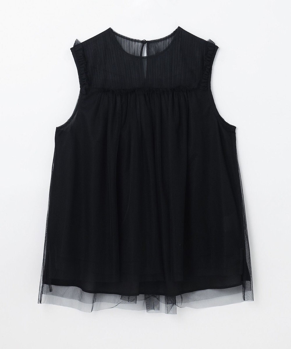 GRACE CONTINENTAL チュールノースリーブ トップ 