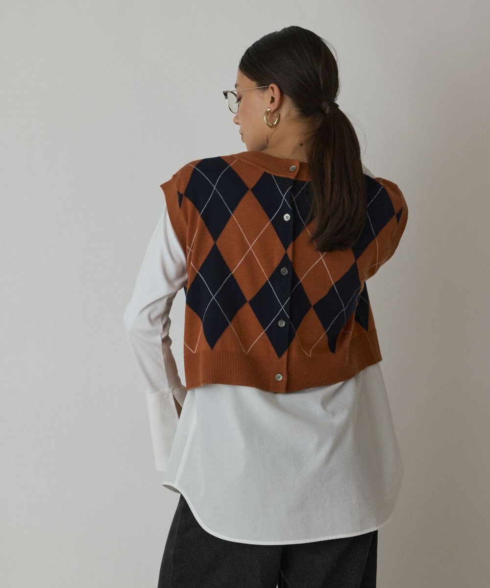 GRACE CONTINENTAL アーガイルニットベスト 