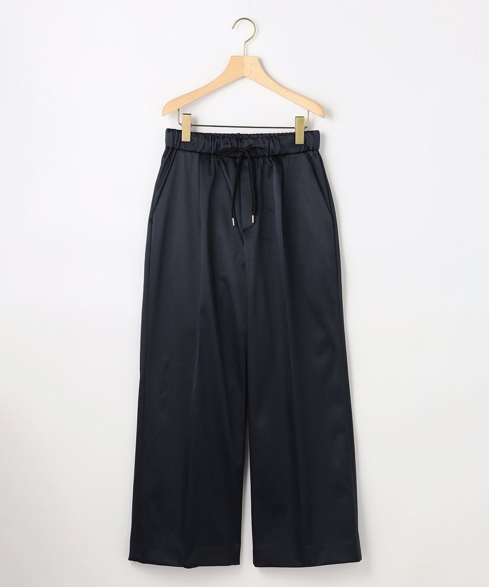 組曲 L バックウォームサテン ドロストワイドパンツ 