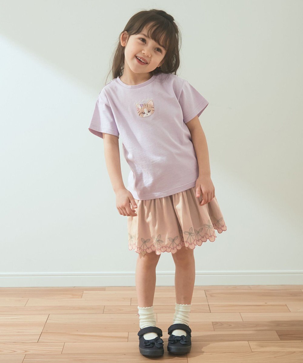 ANY KIDS オーガビッツアニマルサガラ刺繍Ｔシャツ 