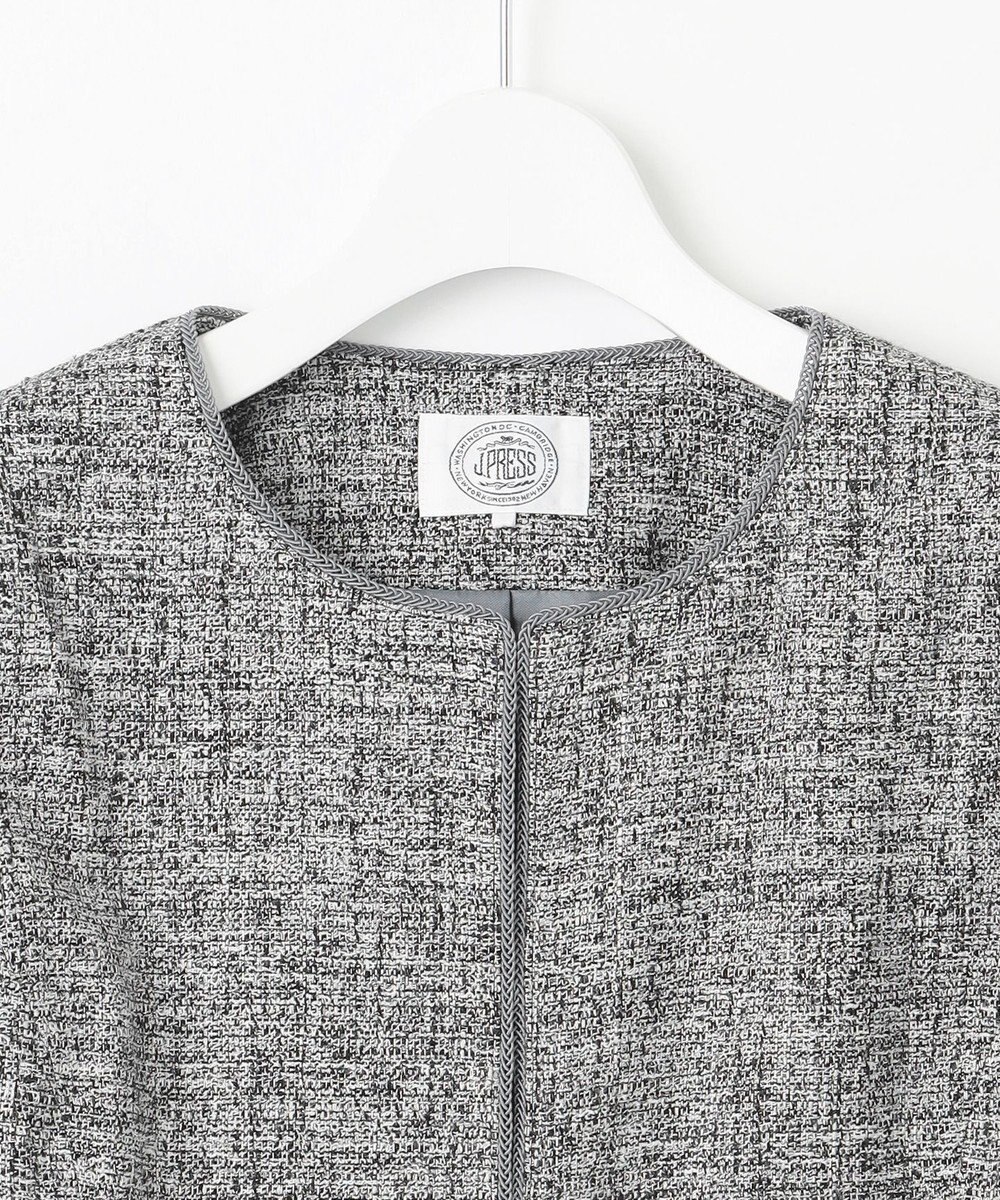 J.PRESS LADIES 【セットアップ対応】Light Tweed ノーカラー ジャケット 