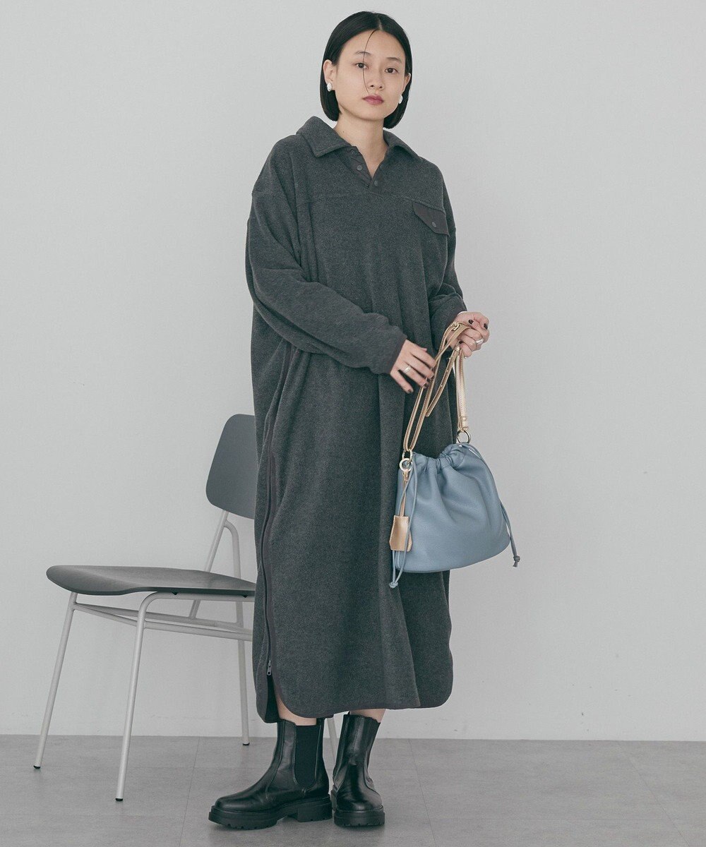 AMERICAN HOLIC ハーフスナップフリースワンピース 