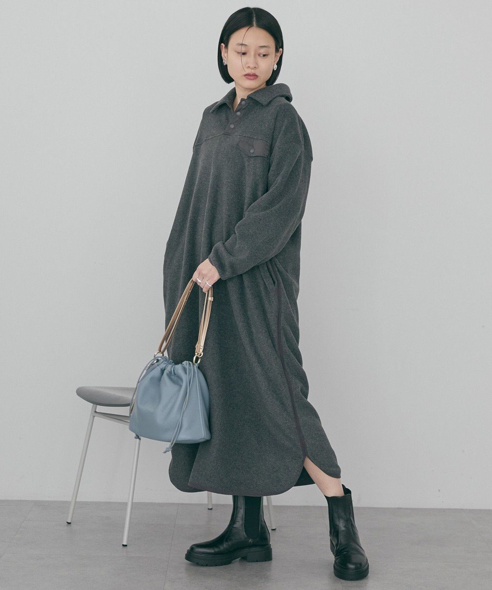 AMERICAN HOLIC ハーフスナップフリースワンピース 