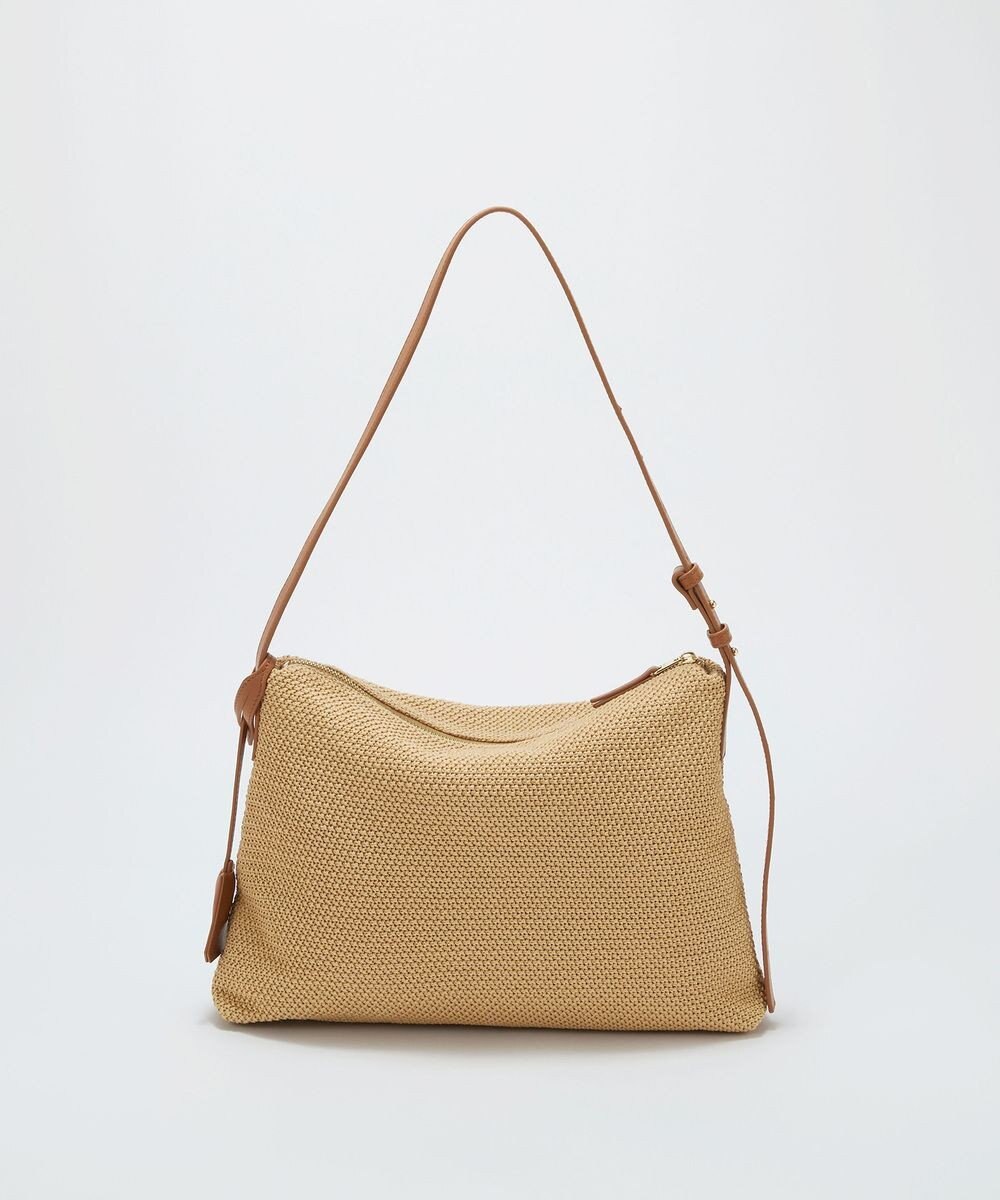 TOPKAPI 【Breath TOPKAPI】レザーコンビ 雑材風 シンプル ショルダーバッグ チャーム付き 