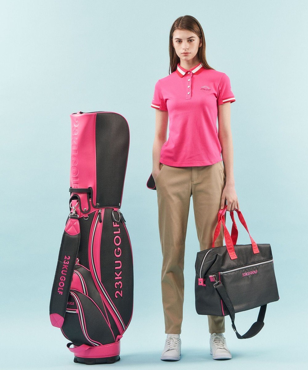 23区GOLF シューズ収納付【UNISEX】合皮×デニム調ボストンバッグ 