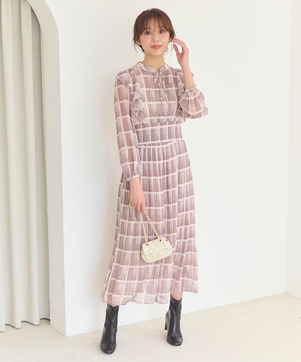 Feroux 【洗える】プリーツ ワンピース 