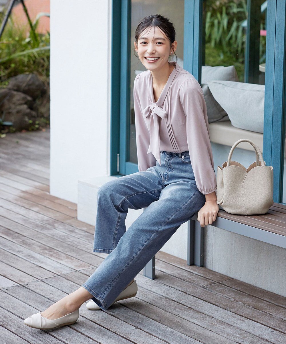 Tiaclasse 【安田美沙子さん/小倉優子さん着用】【洗える】ストレッチワイドデニム 