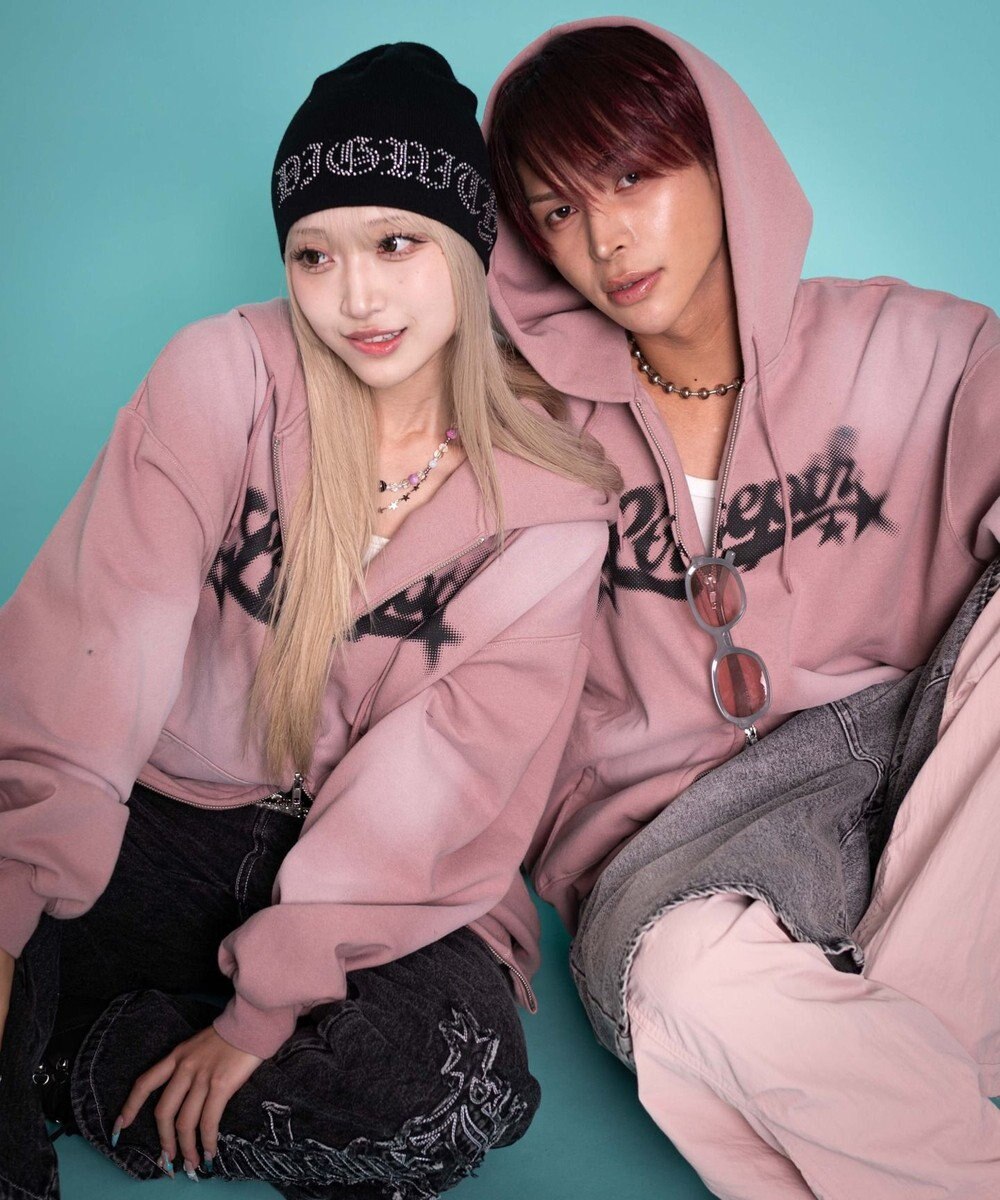 WEGO 【ユニセックス着用ITEM/MLサイズ展開】グラフィックZIPパーカー 