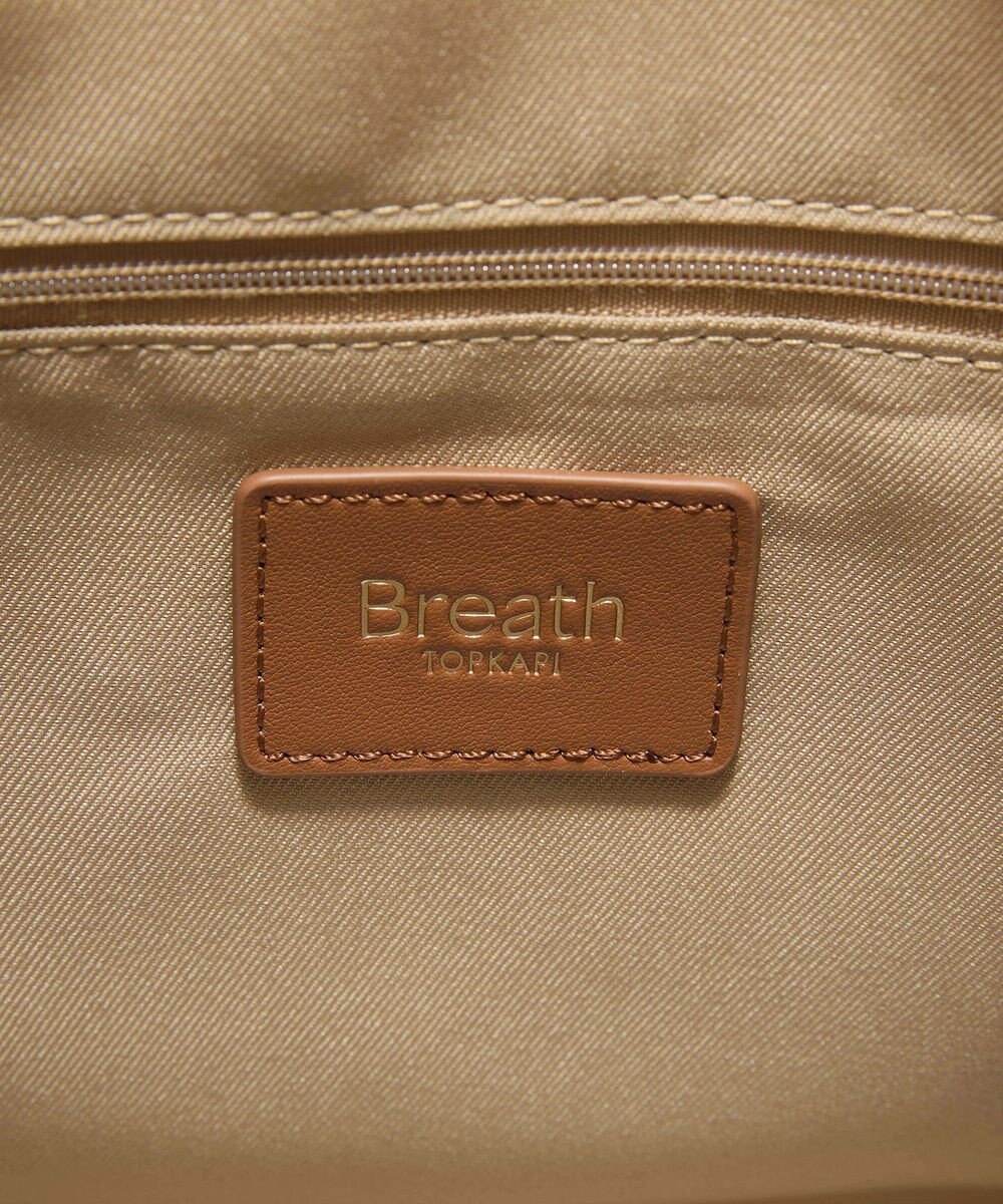 TOPKAPI 【Breath TOPKAPI】レザーコンビ 雑材風 シンプル ショルダーバッグ チャーム付き 
