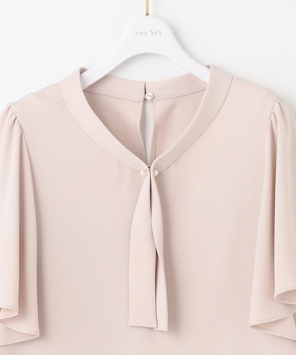 ANY SIS S 【洗える】パール調ボウタイ ブラウス 