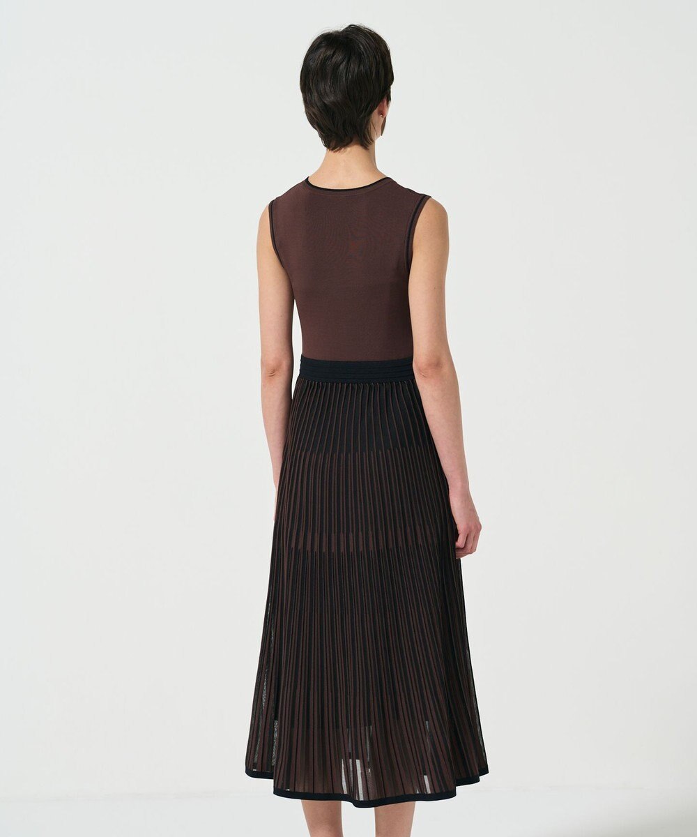 GRACE CONTINENTAL バイカラーシアーニットワンピース 