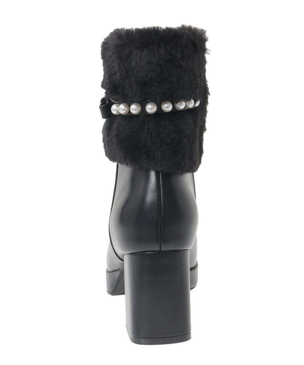 Maison de FLEUR パールリボンファーブーツ 